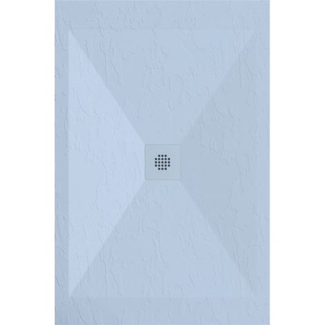 Mineralguss-Duschwanne extra flach DEXA Schieferoptik GRAU 70x170 cm Auslaufschutz in Farbe Auslaufschutz in Farbe