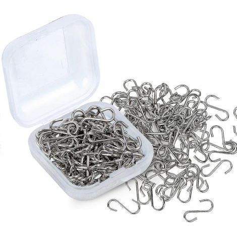 150 mini crochets en S de 0,55 pouce avec boîte de rangement pour les loisirs créatifs, la suspension de bijoux, les porte-clés, [jkw] (1/5)
