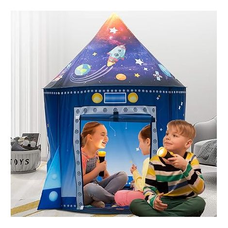 Tente de Jeu Enfant Fusée Astronaute Espace Transport Maison Intérieure et Extérieur Garçons Filles Pop-up de Jouet de Jardin Domestique (1/4)