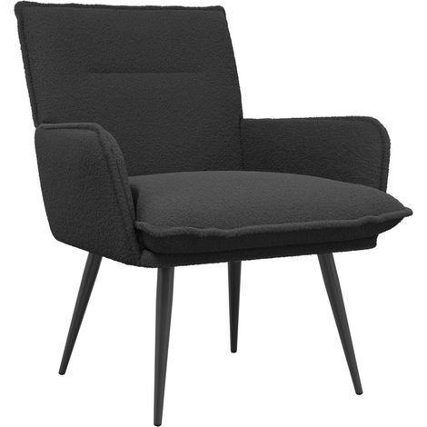 Armchair Dark Grey Bouclé vidaXL (1/5)