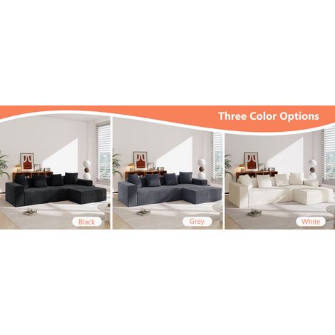 Canapé complet sans os. Canapé combiné avec des fauteuils. Canapé moderne et modularisé, avec de profondes assises. Canapé recouvert de coussins pour le salon et la chambre à coucher. (1/5)