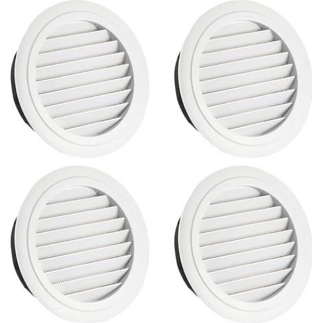 4 Pièces Grille Ventilation, Grille Aeration 100mm, Grille de Ventilation, Grille Aeration Ronde, Grille de Ventilation Ronde, Grille D'aération Extérieure Protection Contre les Lnsectes Blanc (1/5)
