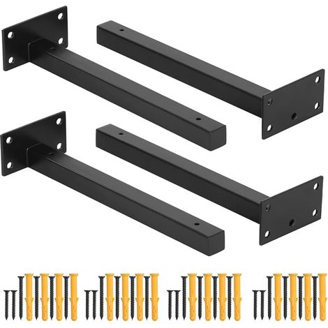 4 x Floating Shelf Brackets, Wall Bracket (25 cm) (1/5)