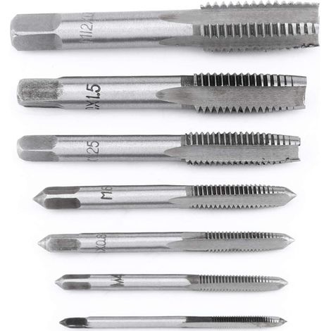 7Pcs Roulement En Acier Métrique Vis Filetage Taraud Roulement En Acier M3-M12 Outil De Filetage (1/5)