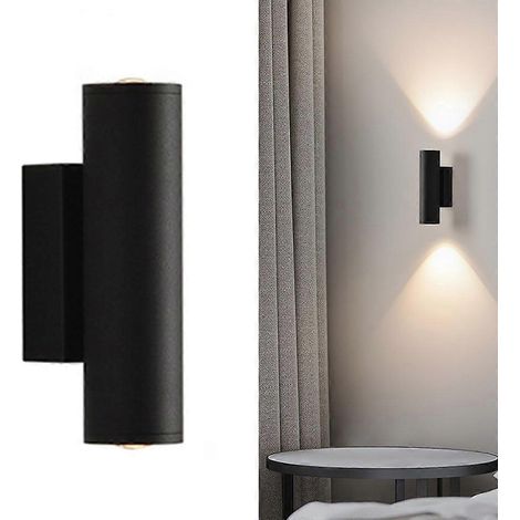 Moderne LED-Wandleuchte mit einstellbarer Farbtemperatur und nach oben und unten gerichteter Beleuchtung für Schlafzimmer und Badezimmer
