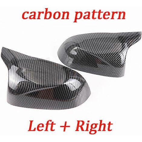 Enjoliveur de rétroviseur extérieur pour BMW F25 X3, F26 X4, F15 X5 et F16 X6 (2014-2018), noir brillant, style fibre de carbone (1/5)