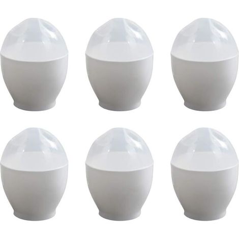 Micro-Ondes Cuiseur à Oeuf Pocheuse à oeufs Micro-Ondes Cuit-ouf Chaudière Oeuf Braconnier Ustensiles de Cuisine Conteneurs pour Oeuf 6 Pièces (Blanc)