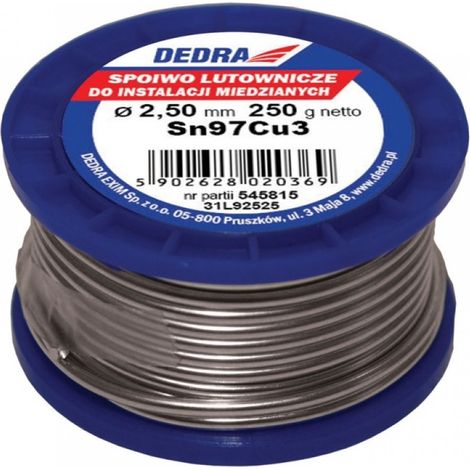 Metal de relleno para soldadura de 2,5 mm, 250 g, 97 % Sn Sn97Cu3