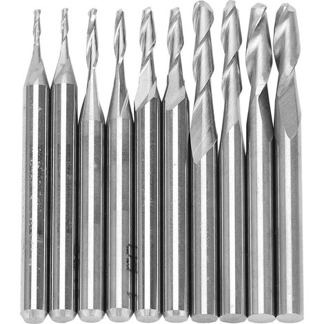 Lot de 10 fraises hélicoïdales de gravure avec 5 types de lames (1/5)