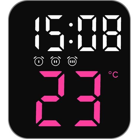 Einfache LED-Uhr, praktische Alltagsuhr, multifunktionale Wohndekoration – Rosa (1/4)