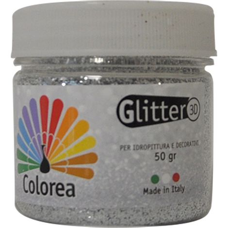 12PZ GLITTER IN POLVERE gr.50 - colore argento