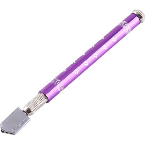 Outil de coupe de verre à rouleau antidérapant professionnel avec poignée en alliage d'aluminium (violet) (1/3)