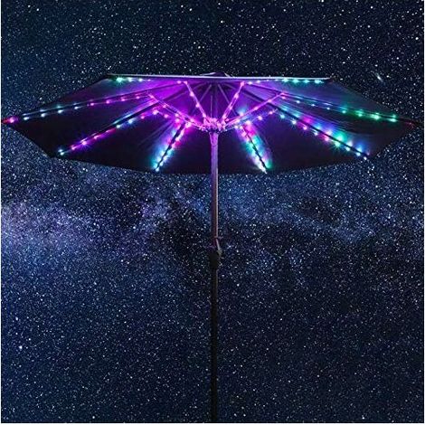 Green Mobility-Lampe Parasol, 104 LED Lumineuses 12 Modes Lumière de Parapluie sans Fil à Piles, pour Tentes de Camping (1/5)