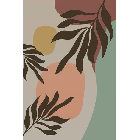 Papier peint panoramique - Feuilles Boho - 170 cm x 255 cm (1/2)