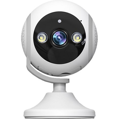Caméra PTZ panoramique Fisheye 3MP HD avec objectif grand angle de 180°, suivi vocal bidirectionnel, alarme de pression électrique et carte SD 32 Go incluse. (1/5)