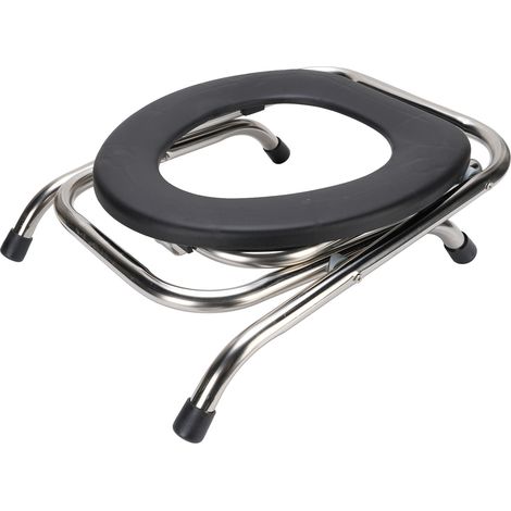 Chaise de toilette pliante portable en acier inoxydable, ergonomique, pour adultes, 30 cm / 11,81 pouces (1/5)
