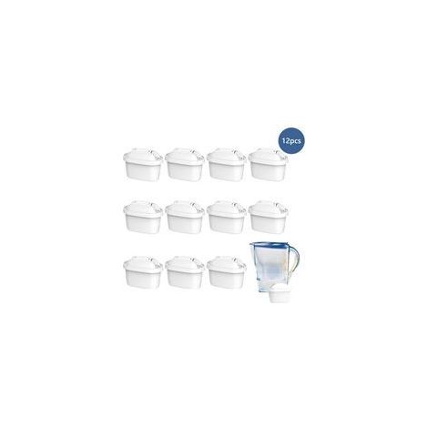 Pack de 12 cartouches filtrantes compatible avec Brita Maxtra Plus – Filtration améliorée – Élimine chlore, plomb et arsenic – Compatible carafes Marella (1/5)