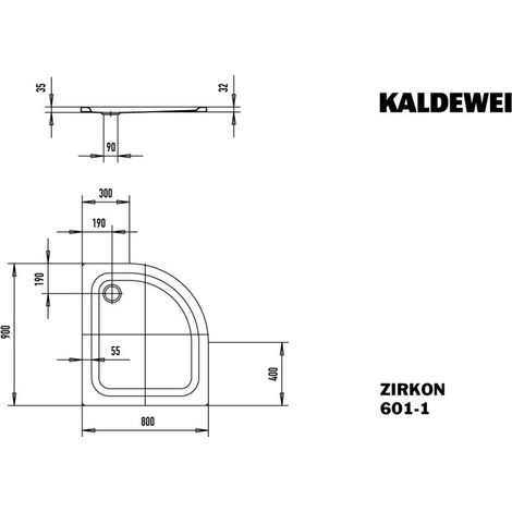 KALDEWEI 456600011001 DW ZIRKON Mod.601-1, 800 x 900