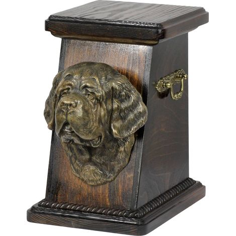 Saint-Bernard, Chien Saint-Bernard - une urne funéraire pour chien, une urne élégante ornée d'une statuette, une urne commémorative avec un buste de chien par Art-Dog (1/5)