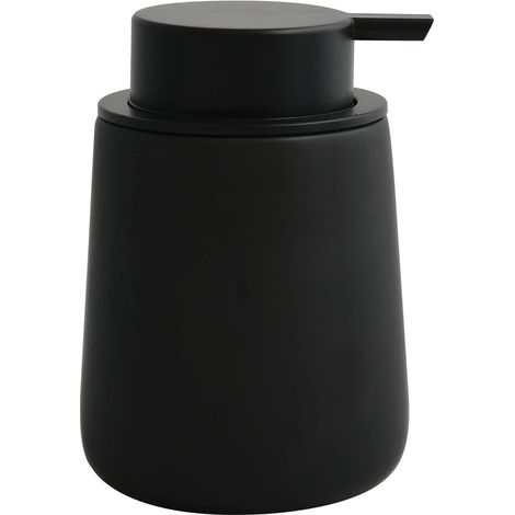 Dispenser di sapone liquido in ceramica, 300 ml, nero opaco (1/5)