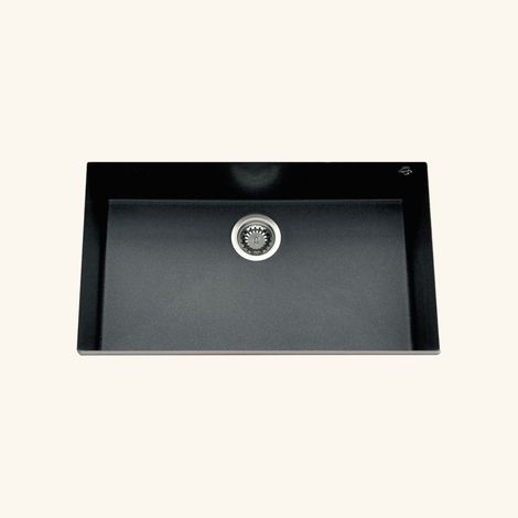 Évier sous-plan granit noir moucheté Luisina QUADRILLE 1 bac 760x440 (1/3)