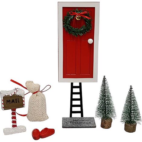 Scenario Natalizio la Porta dell’Elfo 9/10 Pezzi Decorativi Racconta la Fiaba Decorazione Natalizia per Bambini e Casa