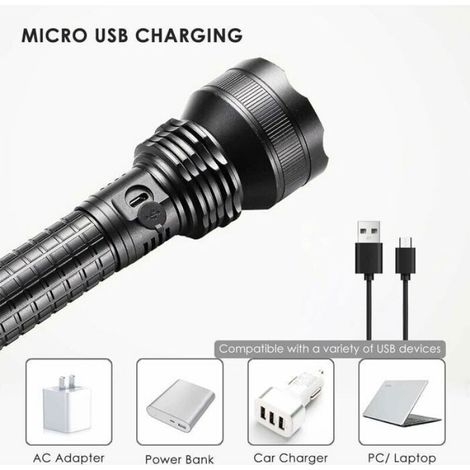 Lampe de poche rechargeable, torche longue portée, étanche IPX6, lampe de poche LED ultra puissante pour la randonnée, le Femeo (1/5)
