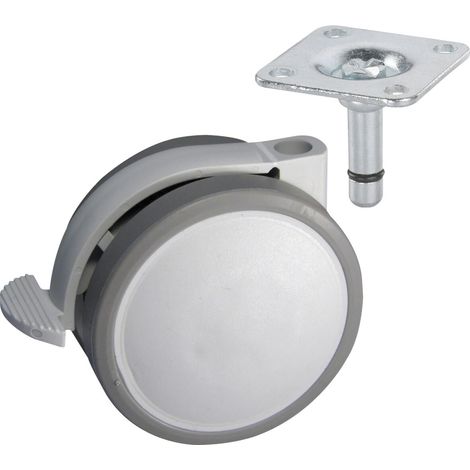 DÖRNER + HELMER Doppel-Lenkrolle Design Top 62 mm 40 kg Feststeller