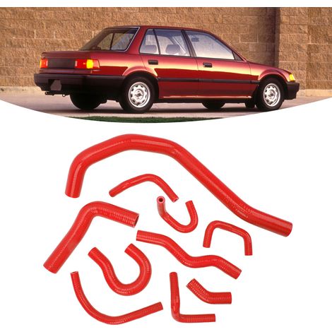 Roter, flexibler Silikon-Kühlerschlauch für Honda CR-X 1988-1991 (HX375) (1/5)