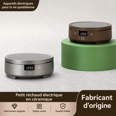 Mini réchaud électrique vitrocéramique pour théière plaque infrarouge panneau microcristallin couleur grain de bois 1 kg – Livraison gratuite (1/5)