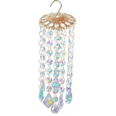 Kristall-Windspiel, farbenfroher Sonnenfänger-Anhänger, Kunstornament für Balkon, Garten, Hof und Haustür