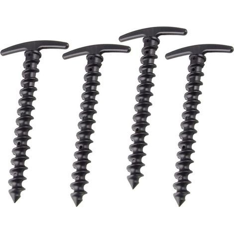 Piquets De Tente À Vis en Plastique 10 Pièces Piquets De Camping Légers Et Résistants pour Terrain Sable Boueux Prairie avec Poignée Facile À Retirer (1/5)