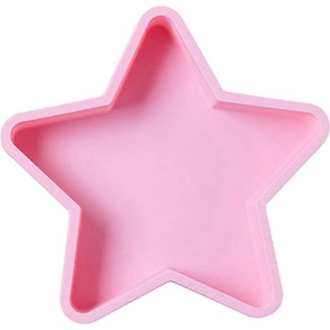 Kuchenform, antihaftbeschichtet, flexibel, sternförmig, aus Silikagel, sternförmig, für Geburtstage-Pink (1/5)