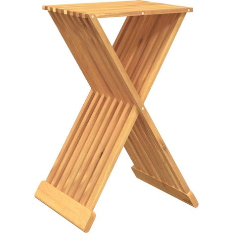Taburete asiento plegable 40 x 32,5 x 70 cm en madera maciza de teca marrón DEC026366 (1/5)