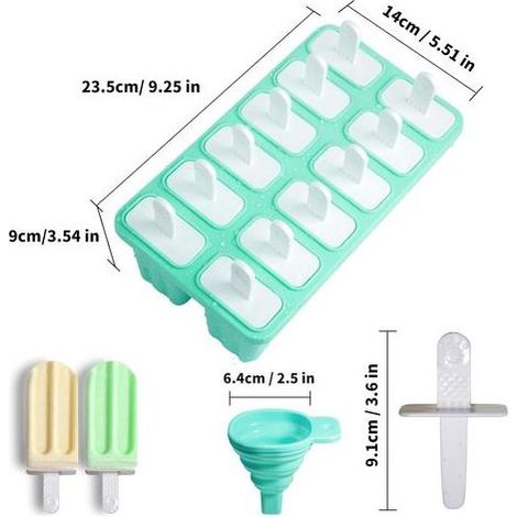 12 Moule Glace Silicone, Avecnet, Entonnoir Pliable, Brosse Nettoyage, Sans BPA, Pour Maison