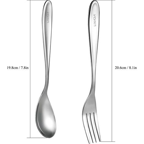 Ensemble de couverts cuillère fourchette en titane, léger, pleine longueur, dîner, maison, Camping en plein air, randonnée, sac à dos (1/5)