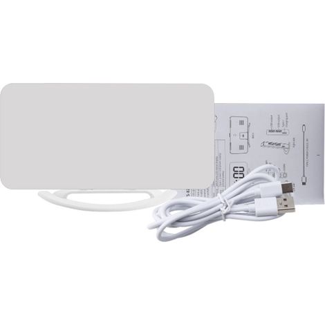 Réveil numérique LED RGB coloré avec miroir, grand écran, 2 ports de chargement USB et luminosité automatique