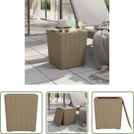 Gartentisch mit Stauraum - Gartentisch mit Abnehmbarer Tischplatte Hellbraun Polypropylen (1/5)