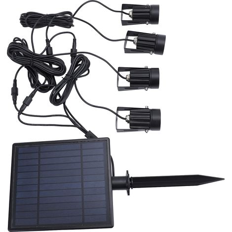 Lampe solaire à piquer étanche IP65, 3000K, pour jardin, allée, pelouse et terrasse. (1/5)