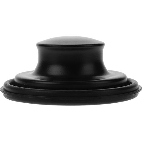 Bouchon de lavabo, inox/silicone, noir, pour vasque et bonde (1/5)