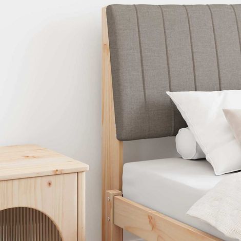 Gepolstertes Kopfteil Taupe 90 cm Massives Kiefernholz