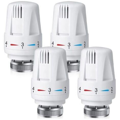 4 pièces tête thermostatique, m30 x 1,5, 5 niveaux de réglage, protection antigel, alliage et plastique, pour maison et bureau (1/5)
