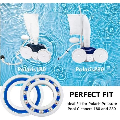 Kit d'accessoires pour robot de piscine avec 2 roulements à billes, adaptable aux roues de 280 et 180 mm. (1/5)