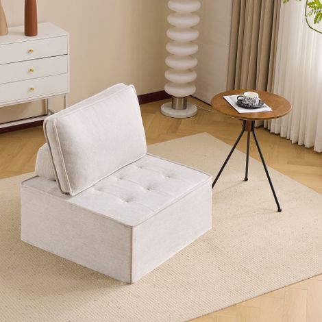 Canapé une place, petit ensemble de sièges, fauteuil de salon, pouf, canapé pour chambre à coucher, chambre d'amis ou chambre d'enfant (1/5)