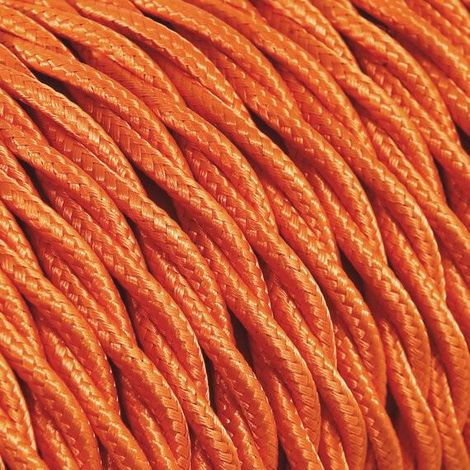 Câble Textile torsadé Orange 2x0.75mm² - Fil Electrique Tissu