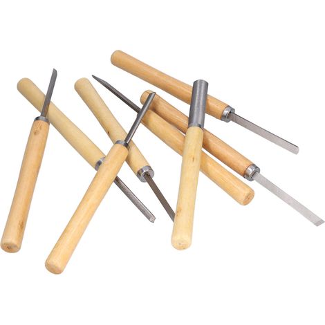 Lot de 8 ciseaux à bois tourneurs en acier rapide pour gravure et détourage, outils de sculpture bois (1/5)