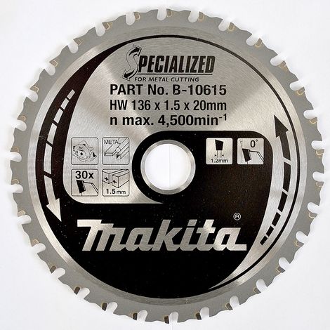 Lame de scie pour le métal Makita 136x1 5x20 0 mm Z30 0°