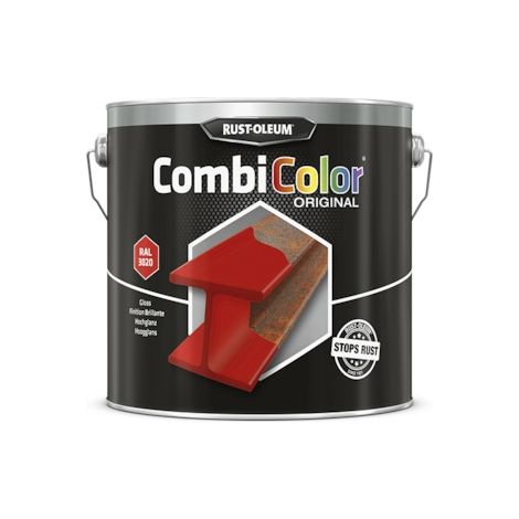 Peinture anti-rouille COMBICOLOR - rouge signal RAL 3020 - 2.5 L - RUST-OLEUM