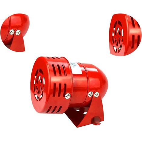 Sirène alarme 220V puissante sirène extérieure alarme 120dB rouge moteur fil Sirne métal corne industrie bateau alarme (1/4)