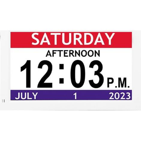 Calendrier Numérique Réveil Grand écran avec Gradation Automatique pour Personnes âgées et Enfants Blanc 7 Pouces (1/5)